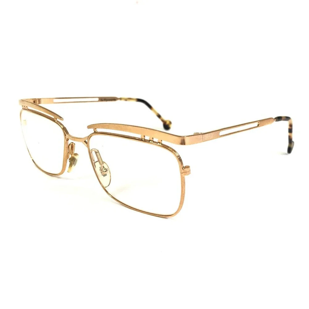 Vintage la Eyeworks Eyeglasses Frames FABIO 22KT Gold Plated 2u Shiny 53-20-135